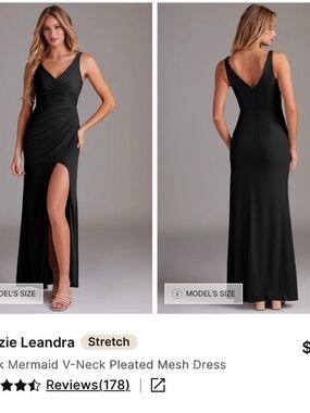 Azazi Leandra Black Mermaid Dress-Size A4